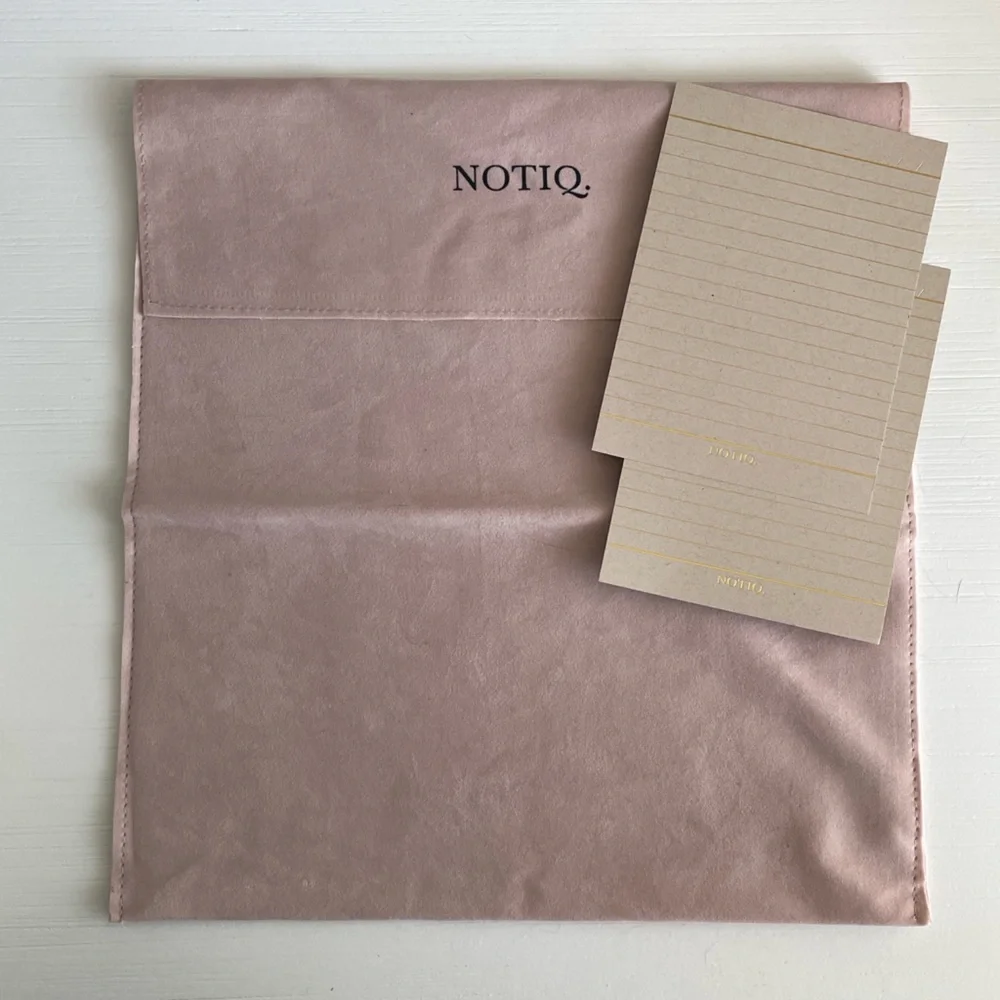 Notiq Suede Planner Dust Bag + Note Cards